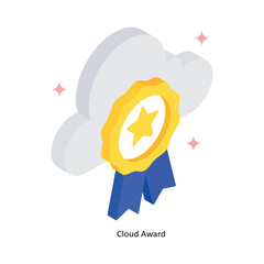 Cloud Award Concept Isometric Style Illustrations. Eps 10 File
