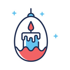 Modern flat outline style icon depicting decorative candle