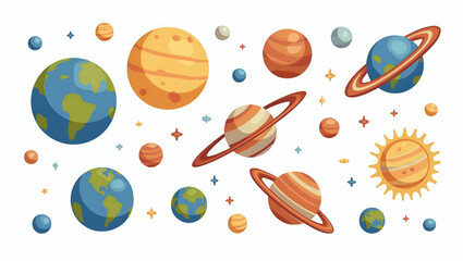 Exploring the Solar System: Advanced Spacecraft and Imaging Techniques for High-Quality Research Visuals in a Cute Vector Style