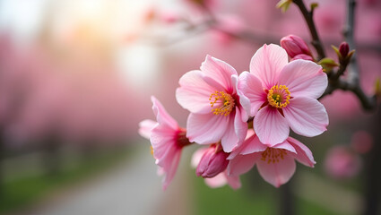 Fototapeta premium Expertly captured spring photography featuring blooming nature and vibrant colors in balanced compositions ideal for premium high resolution stock imagery in Photo Stock Concept and empty space on 