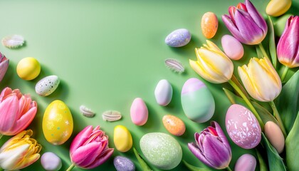 easter eggs with flowers