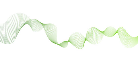 Abstract green wave on white background. Technology design element. Dynamic gradient colorful flowing blend element.