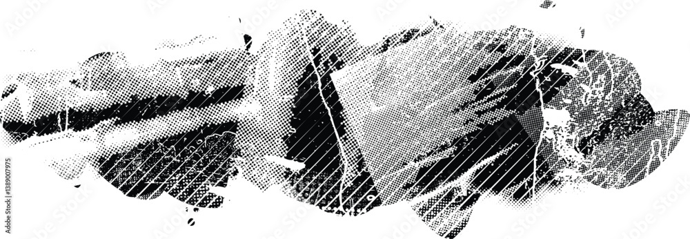 Aufkleber Grunge textured banner with rough edges. Speckled texture. Overlay grunge texture . Simply place texture over any object to create grunge effect . Banner with scratched surface for your design. 