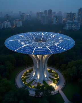 Solar innovation tree & innovative shape powered