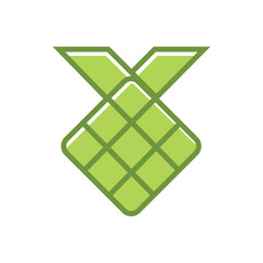 Traditional ketupat composition with flat design