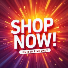 Shop Now Flash Sale Banner for Urgent Online Discount Offers