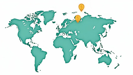 Obraz premium Flat International Crypto Commerce: Transforming Global Trade with Advanced Blockchain and Secure Digital Payments for Efficient Virtual Systems.