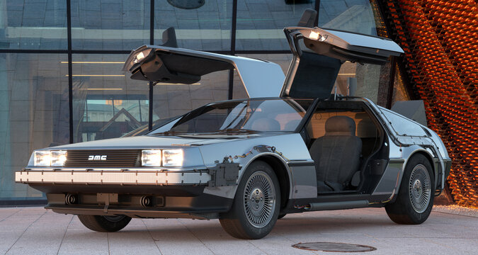 DeLorean DMC-12 - a two-seater sports car mass-produced by DeLorean Motor Company..