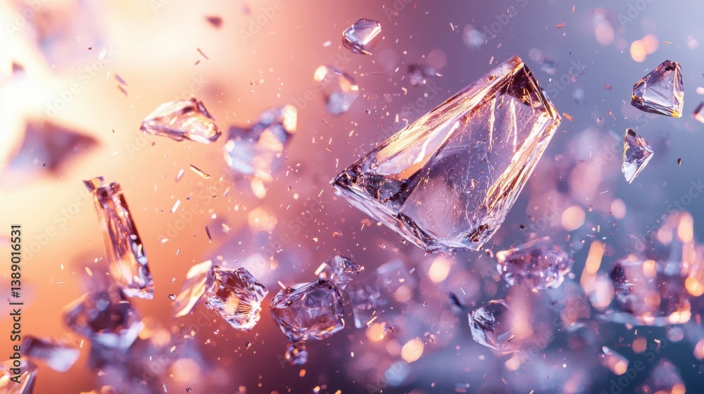 Poster diamond exploding in a stunning display of light and color representing an ai concept dashboard made