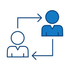 Teamwork Blue Line Icon. Teamwork, Business, Planning, Strategy, Marketing, Leadership, Work Group, Meeting, Partnership Icons Editable Stroke Vector Illustration