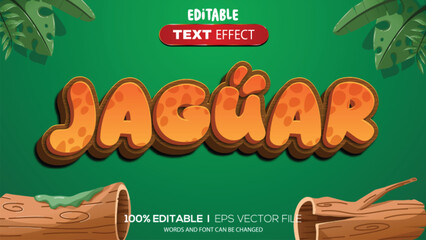 3d text effect animal jaguar