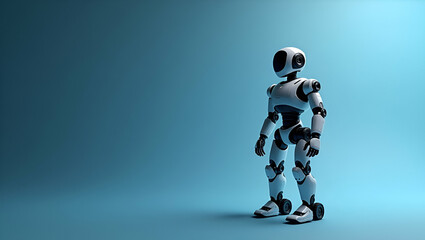 Fototapeta premium Modern Minimalist Wallpaper Design: Showcasing Mobile Autonomous Robots with Dynamic Digital Integration and Intelligent Navigation in Industrial Applications