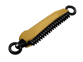 Golden tan flexible metal spring neatly arranged isolated background. AI Generated