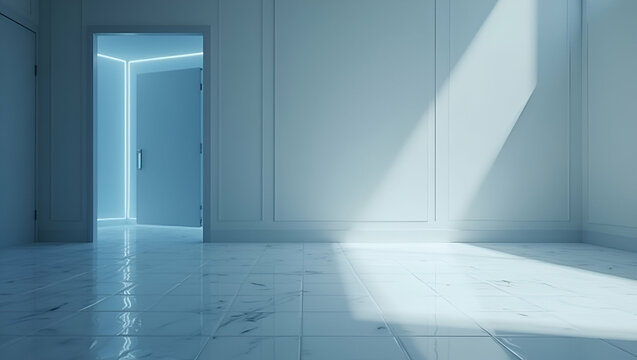 Futuristic Wallpaper Artwork: Instant Loan Approvals & Digital Lending Platforms - Sleek Minimalist Design with Broad Empty Space for Premium Photo Stock