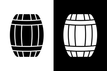 Barrel Shape Vector Clean Black & White Silhouette Design.