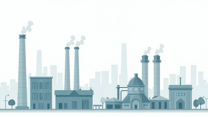 Fototapeta premium Minimalist Industrial Wallpaper Design: Elegant Carbon Capture Motifs with Space for Annotations - Supporting Advanced CO2 Emission Control & Decarbonization Research