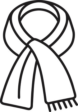 black scarf simple line art clip art preview