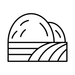 Hay bale vector outline icon. EPS 10 file