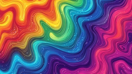 Fototapeta premium Abstract rainbow wave background with vibrant colors and wavy gradients