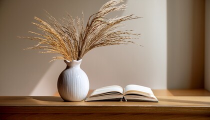 still life with books and vase