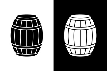 Barrel Silhouette Icon Classic Black and White Vector
