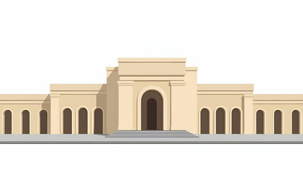 Obraz premium Explore Flat Showcase of Historic War Memorials: Refined Visual Narratives Highlighting Cultural Heritage, Architectural Elegance, and Profound Remembrance in Cute Vector Style