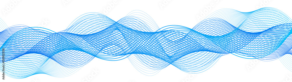 Poster Abstract multicolor gradient wave lines with twisted curve lines and blend effect. Frequency sound wave & gradient lines. Dynamic flowing wave lines design element. Futuristic technology wave pattern
