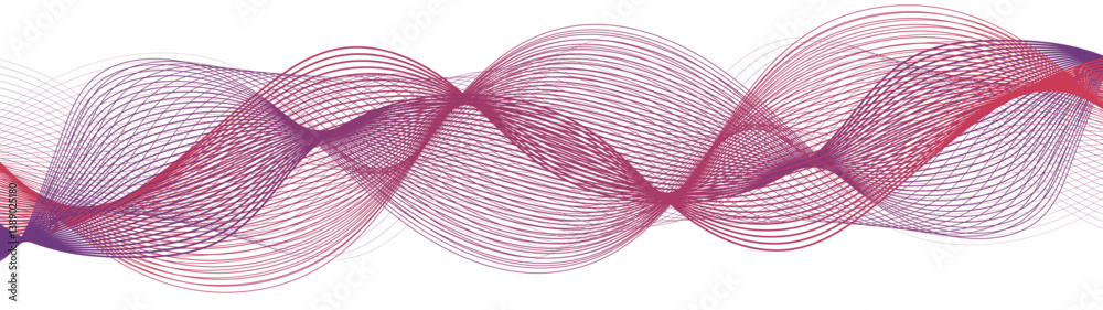 Aufkleber Abstract multicolor gradient wave lines with twisted curve lines and blend effect. Frequency sound wave & gradient lines. Dynamic flowing wave lines design element. Futuristic technology wave pattern