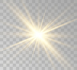 Transparent yellow sunlight special lens flash light effect. Front solar flare lenses	