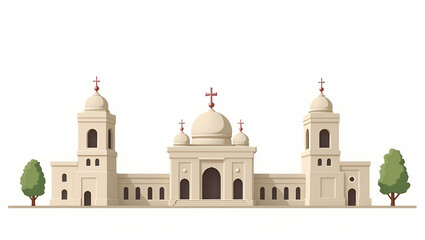 Obraz premium Flat Showcase solemn historic war memorials through refined visual narratives that emphasize enduring cultural heritage architectural elegance and profound remembrance in Simple flat cute vector illu