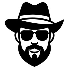 cowboy hat and sunglasses silhouette