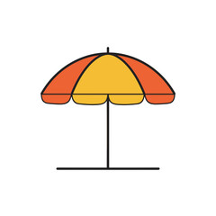 Fototapeta premium Colorful beach umbrella against white background 