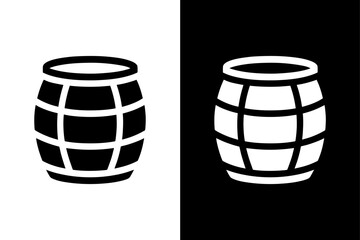 Barrel Silhouette Vector Icon Black and White Minimal Design.