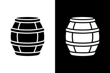 Barrel Silhouette Vector Icon Black and White Minimal Design.
