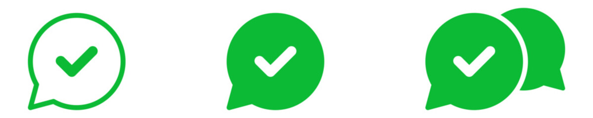 check mark tick icon with correct, accept checkmark icons green check box speech bubble frame - checkbox symbol sign