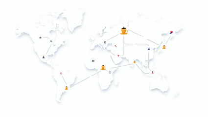 Fototapeta premium Explore our minimalist wallpaper design featuring digital currency icons, emphasizing blockchain security and global financial connectivity.