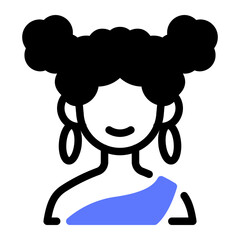This African girl icon is suitable for Africa, Africa Day, etc