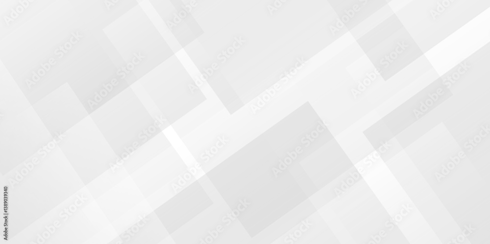 Fototapete vector white and gray overlap triangle geometric technology pattern. minimal rectangle arranged whit