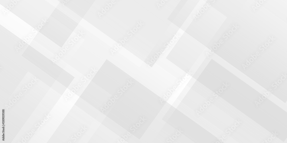 Fototapete Vector white and gray overlap triangle geometric technology pattern. minimal rectangle arranged white lines transparent web square background layers. overlap web presentation design.