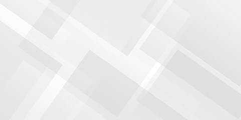 Vector white and gray overlap triangle geometric technology pattern. minimal rectangle arranged white lines transparent web square background layers. overlap web presentation design.