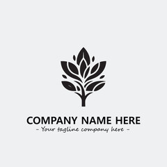 Plant illustration for logo company black and white vector image
