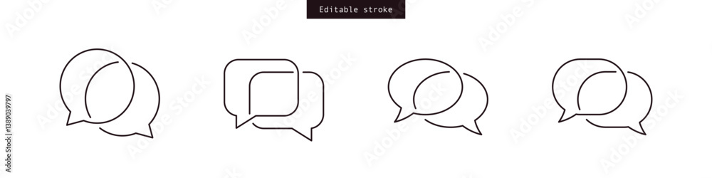 Aufkleber Chat icons. chatting speech bubble symbol icon set . comment icon button . message talk bubble, communication, Conversation, icons | editable stroke, outline, line