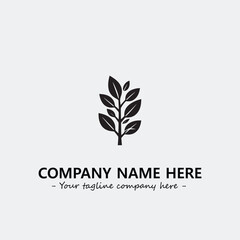 Plant illustration for logo company black and white vector image
