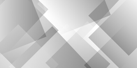 Vector white and gray overlap triangle geometric technology pattern. minimal rectangle arranged white lines transparent web square background layers. overlap web presentation design.	