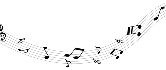 Music notes waves on a white, Curve musical signs, sound wave line symbol in eps 10.