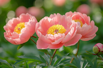 Fototapeta premium Colorful flowers blossom in garden generative ai picture