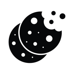 A glyph style icon of chocolate cookies