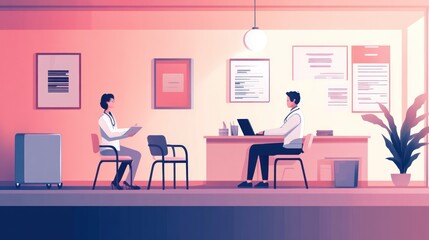 Medical Consultation: Doctor and Patient in a Modern Clinic