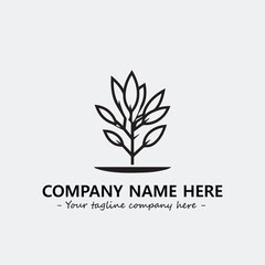 Plant illustration for logo company black and white vector image
