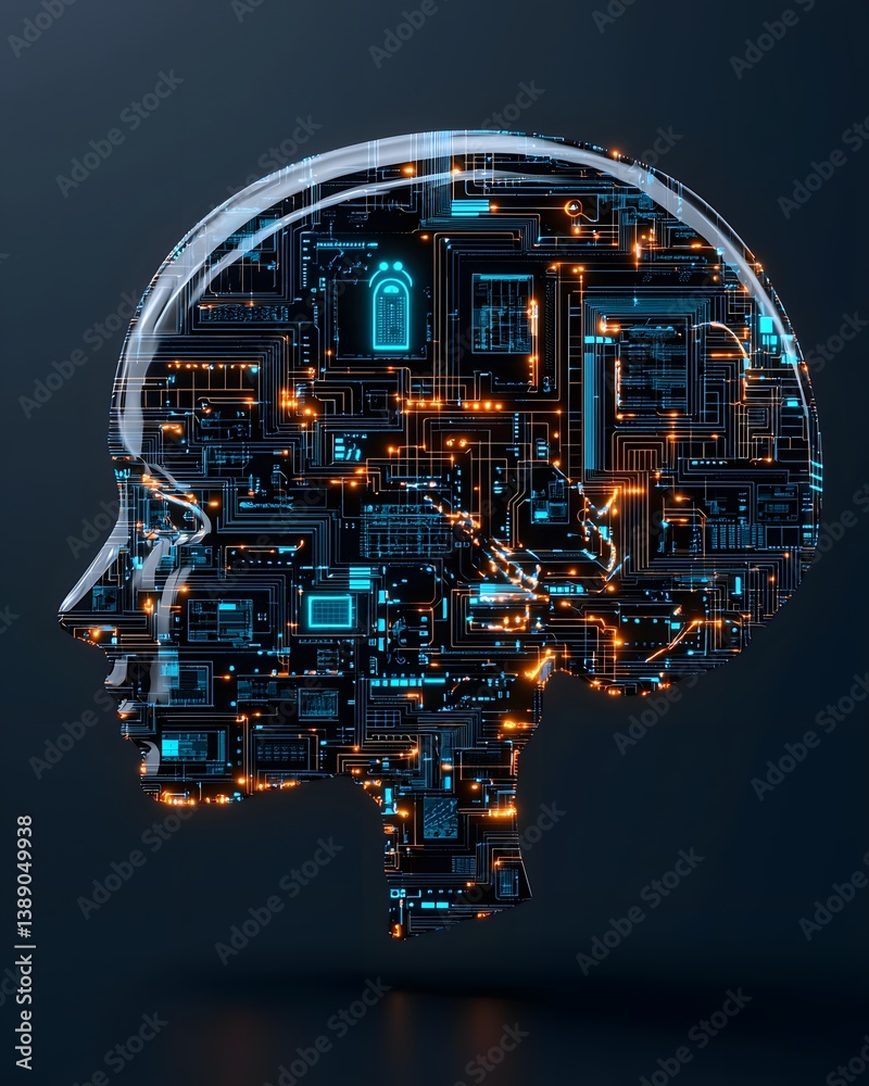 Poster Adaptable AI learning new patterns, futuristic neural networks adjusting to changing inputs, machine learning-driven flexibility, ultra-modern digital visualization